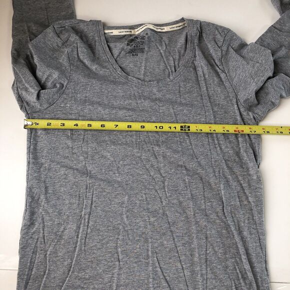 Lucky Brand Women’s Long Sleeve T-Shirt Heather Gray Tag Size XL - Picture 4 of 10